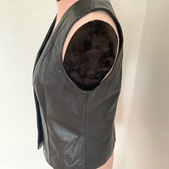 Alfani Black Leather Button Up Vest - Picture 5 of 10